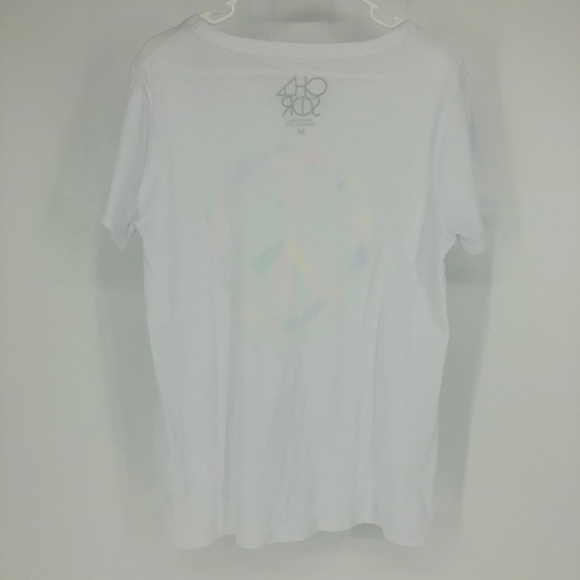 CHASER NWT PEACE SIGN WATER COLOR GRAPHIC TEE WHIT - Picture 3 of 6